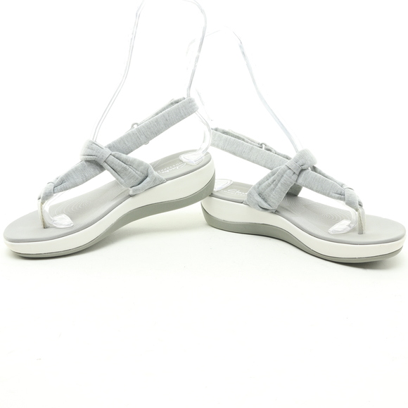 Clarks Cloudsteppers Arla Nicole Sandals Women 6.5 Gray/White - Picture 11 of 16